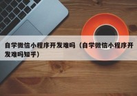 自學微信小程序開發(fā)難嗎（自學微信小程序開發(fā)難嗎知乎）