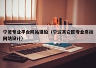 寧波專(zhuān)業(yè)平臺(tái)網(wǎng)站建設(shè)（寧波其它區(qū)專(zhuān)業(yè)高端網(wǎng)站設(shè)計(jì)）
