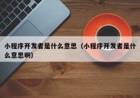 小程序開(kāi)發(fā)者是什么意思（小程序開(kāi)發(fā)者是什么意思?。? /></a>
		</div>
		<div   id=