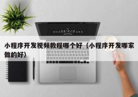 小程序開(kāi)發(fā)視頻教程哪個(gè)好（小程序開(kāi)發(fā)哪家做的好）