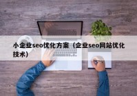 小企業(yè)seo優(yōu)化方案（企業(yè)seo網(wǎng)站優(yōu)化技術）